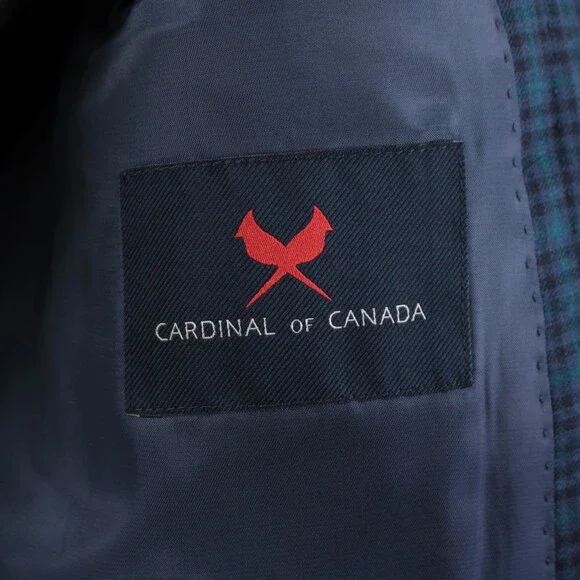Cardinal of Canada NWT 100% Wool Sport Coat Size 44R US In Blues w/ Teal Plaid